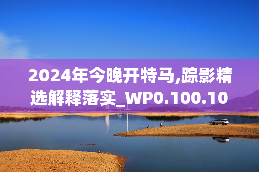 2024年今晚开特马,踪影精选解释落实_WP0.100.100